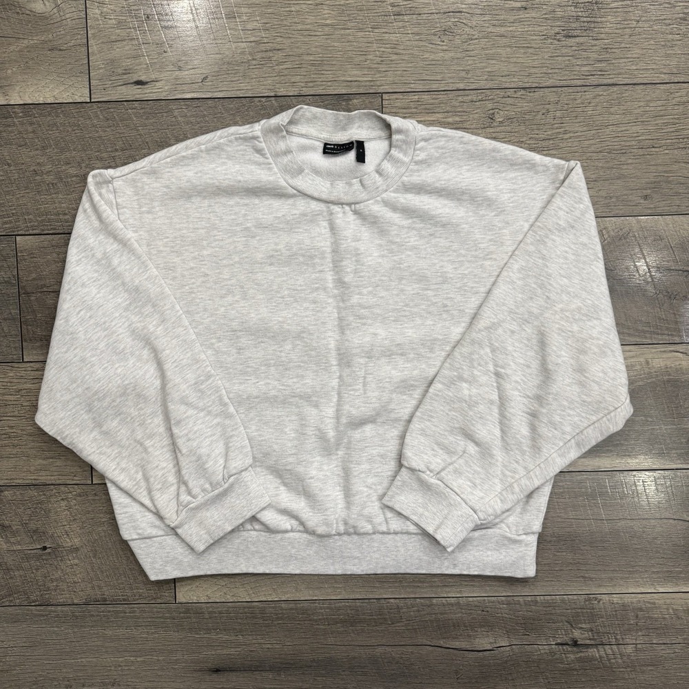 ASOS Design Gray Fleece‎ Crewneck Sweatshirt Boxy Baggy Streetwear Womens Small